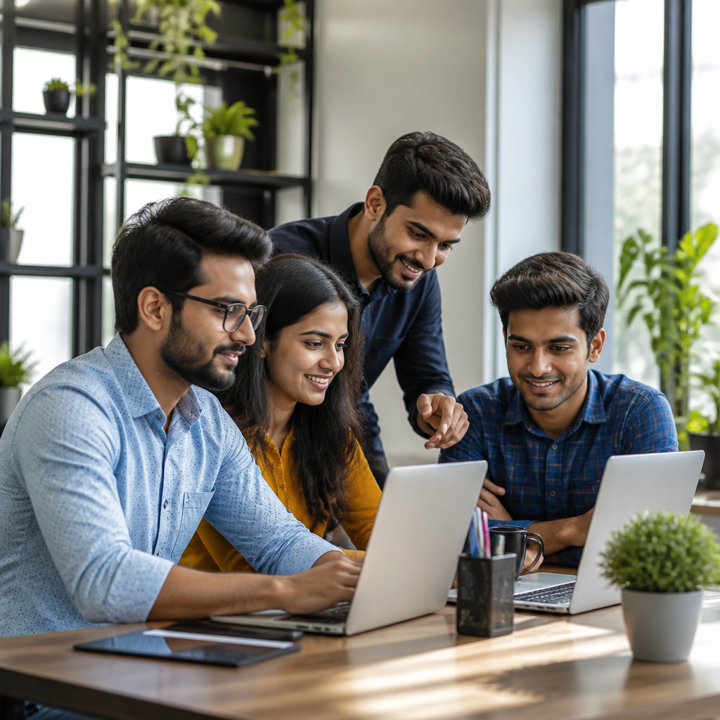 Local Rank Ai specialist managing Google Ads campaigns for a business in Lucknow, showing keyword targeting, bid strategies, and performance analytics on dual monitors