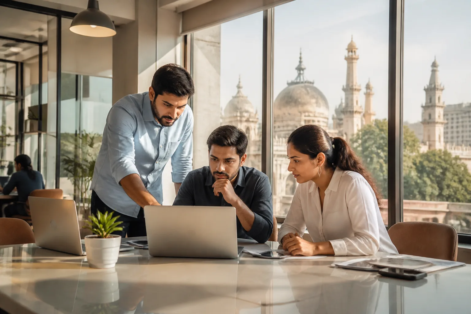 Local Rank Ai specialist managing Google Shopping Ads campaigns for a Lucknow home decor store, showing product feed optimization, bid strategy adjustments, and performance metrics on dual monitors