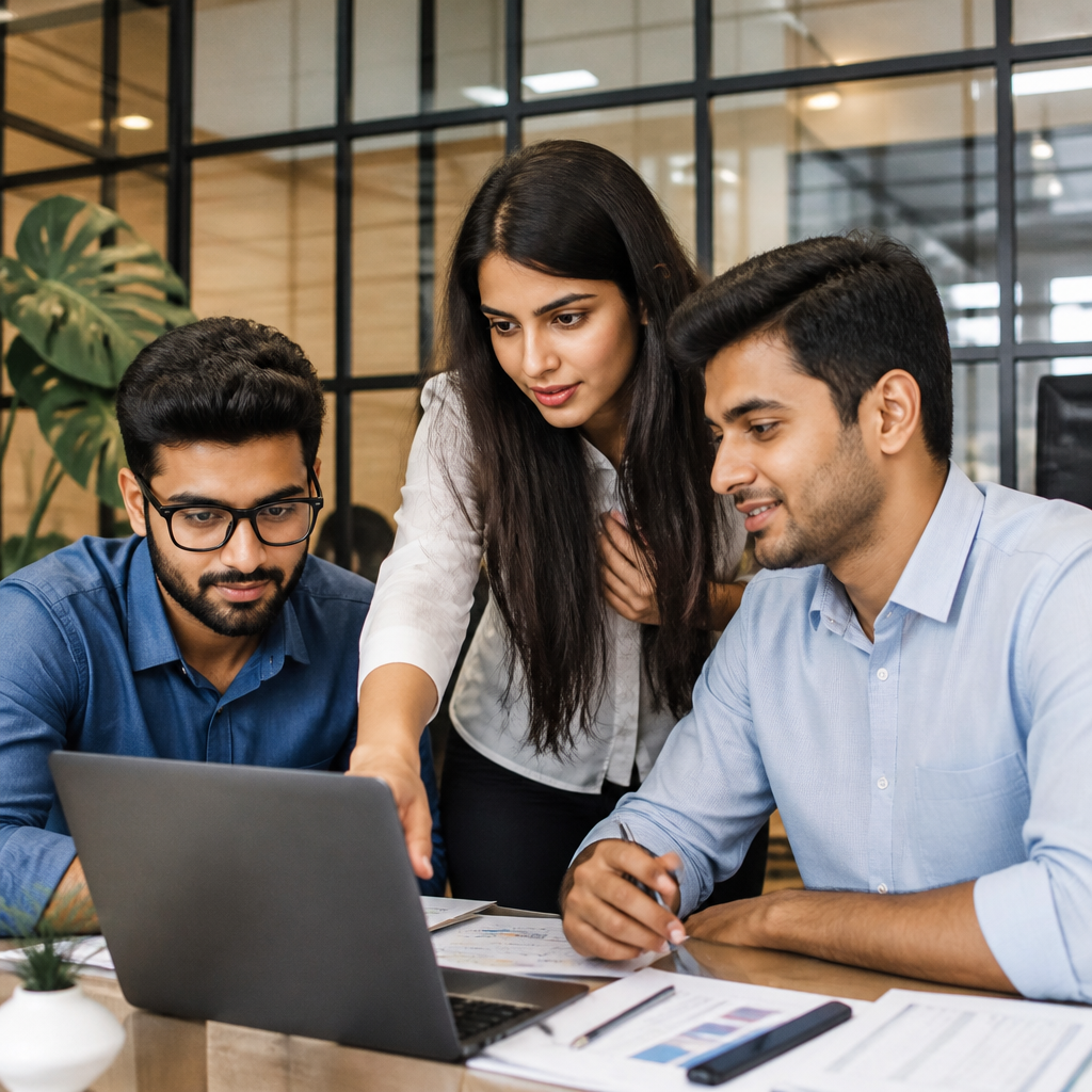 Local Rank Ai specialist running Instagram ad campaigns for a Lucknow boutique store in Lucknow, showing carousel ads, engagement rates, and conversion metrics on dual monitors