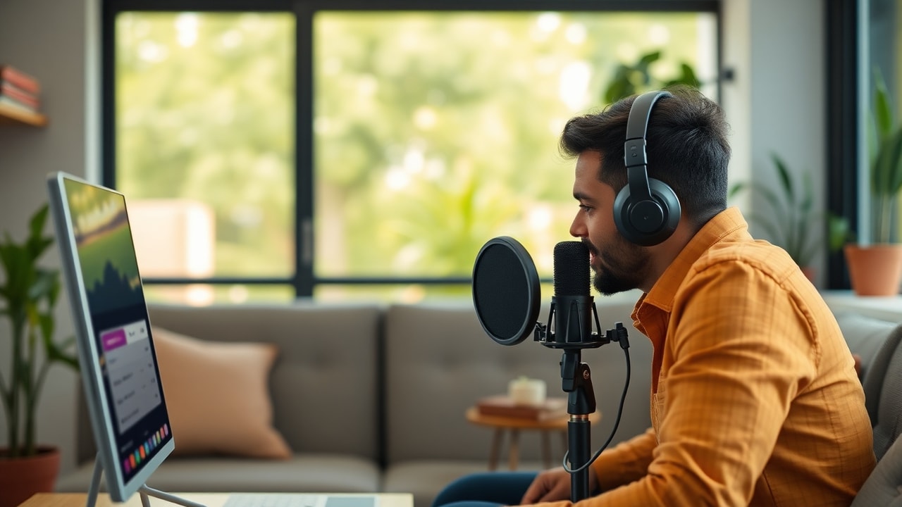 Local Rank Ai specialist promoting podcasts for a Lucknow business, showing podcast distribution across platforms, listener analytics, and promotional materials on a laptop screen