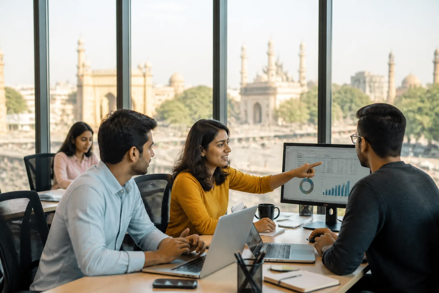 Local Rank Ai specialist configuring retargeting campaigns for a Lucknow e-commerce store, showing audience segmentation setup, ad creative variations, and performance tracking dashboard on dual monitors
